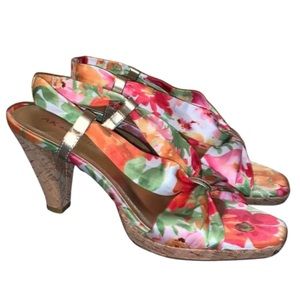 Anne Klein Slingback Floral Heel Sandals